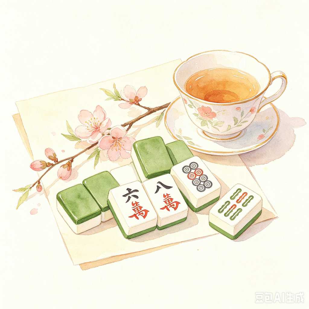 artistic mahjong tiles set